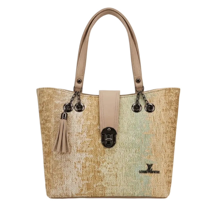 Textured Tassel Tote Bag