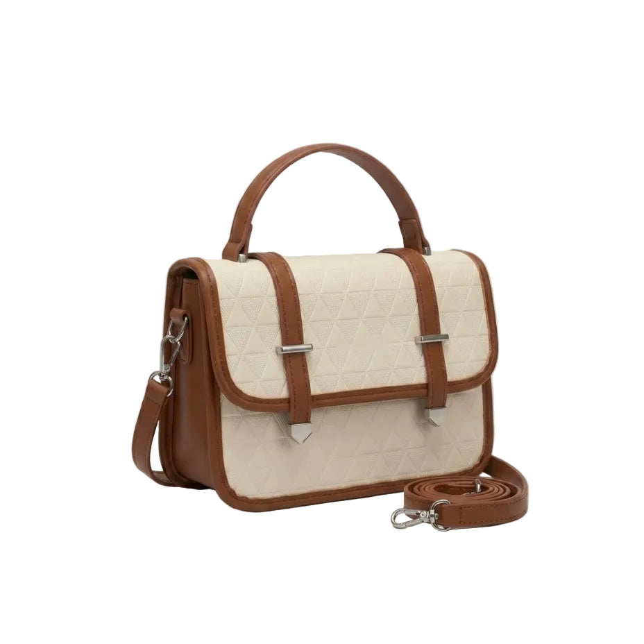 Geometric Pattern Top Handle Crossbody Bag