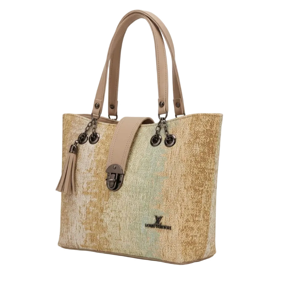 Textured Tassel Tote Bag