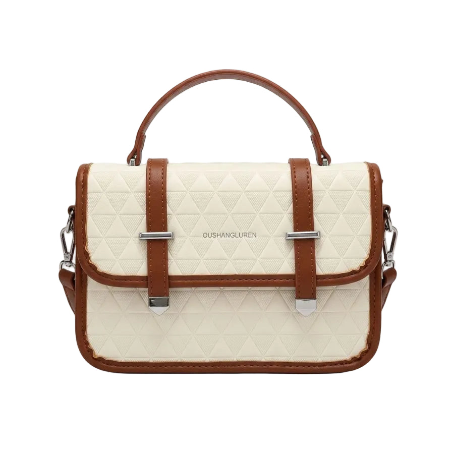 Geometric Pattern Top Handle Crossbody Bag