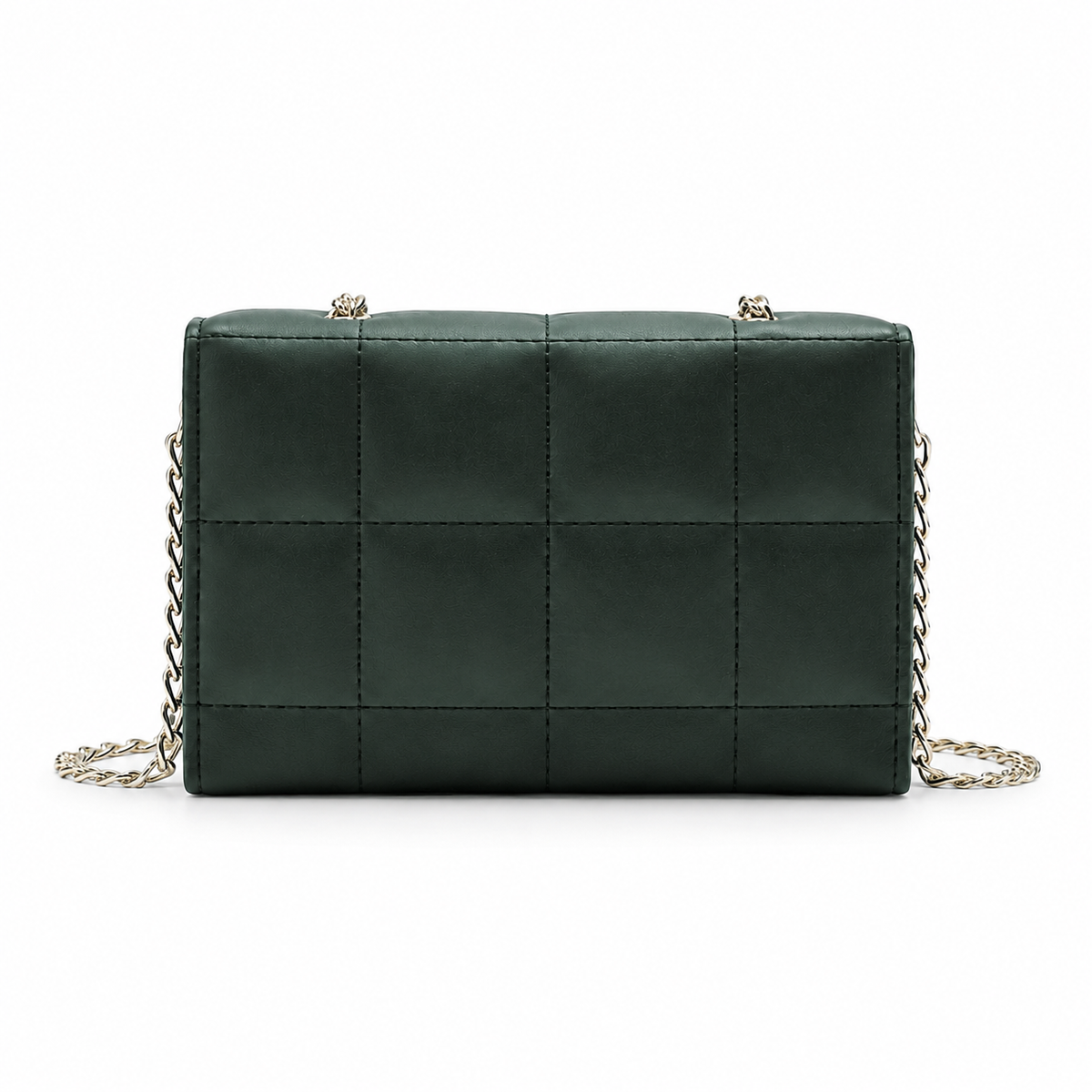 Green Crossbody Bag with Rose Gold Chain