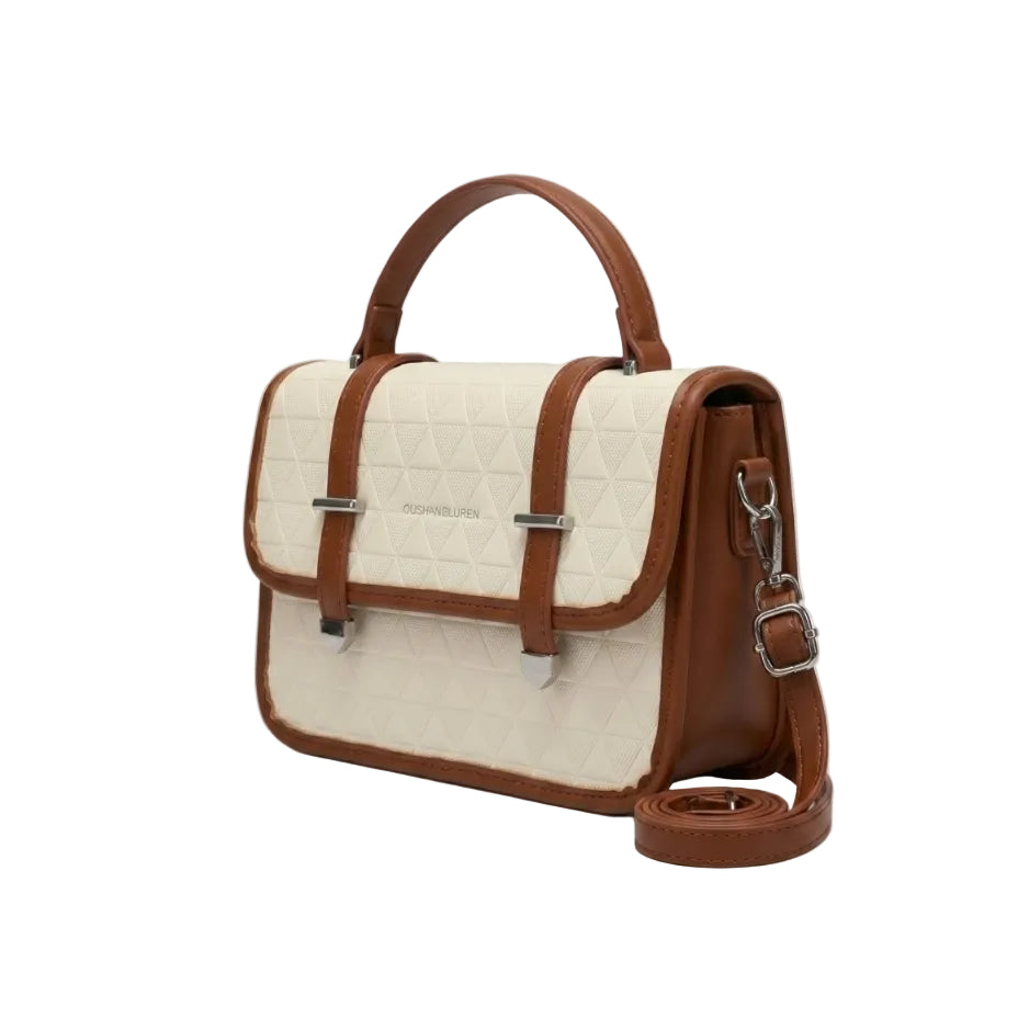 Geometric Pattern Top Handle Crossbody Bag