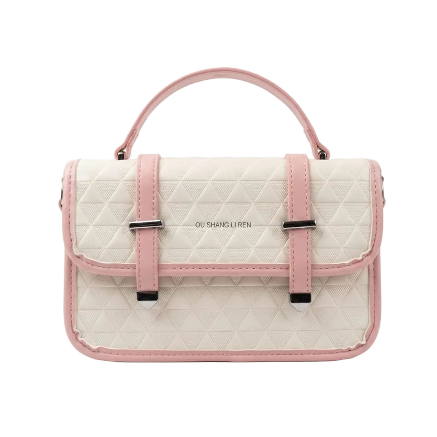 Geometric Pattern Top Handle Crossbody Bag