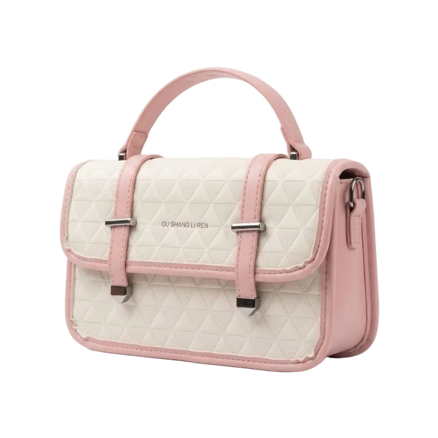 Geometric Pattern Top Handle Crossbody Bag
