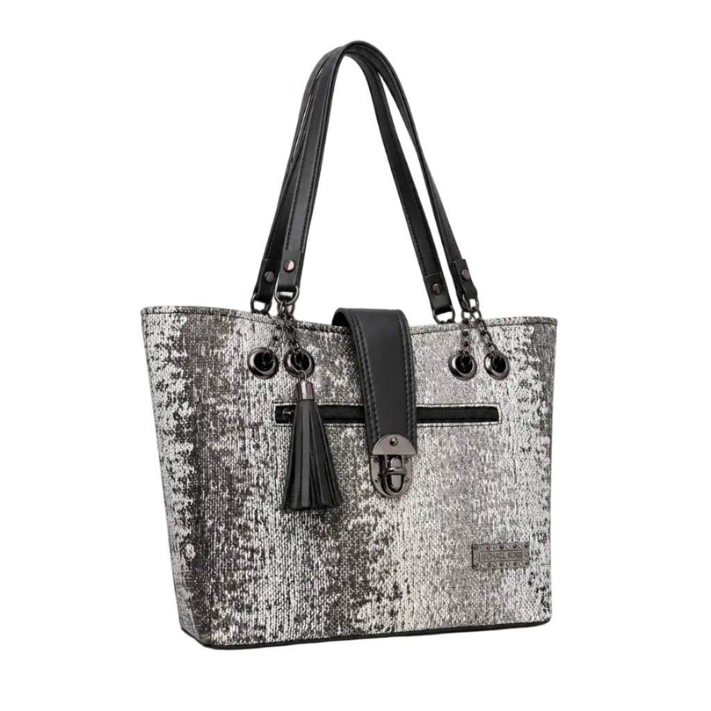 Textured Tassel Tote Bag